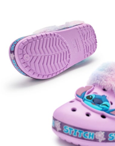 Disney Stitch Kids Purple Fur Lined Clogs (Younger 10-Older 4)