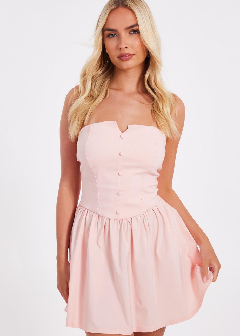 Quiz Pink Bandeau Mini Dress