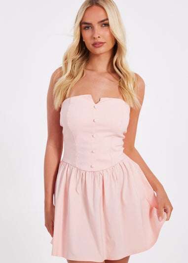 Quiz Pink Bandeau Mini Dress