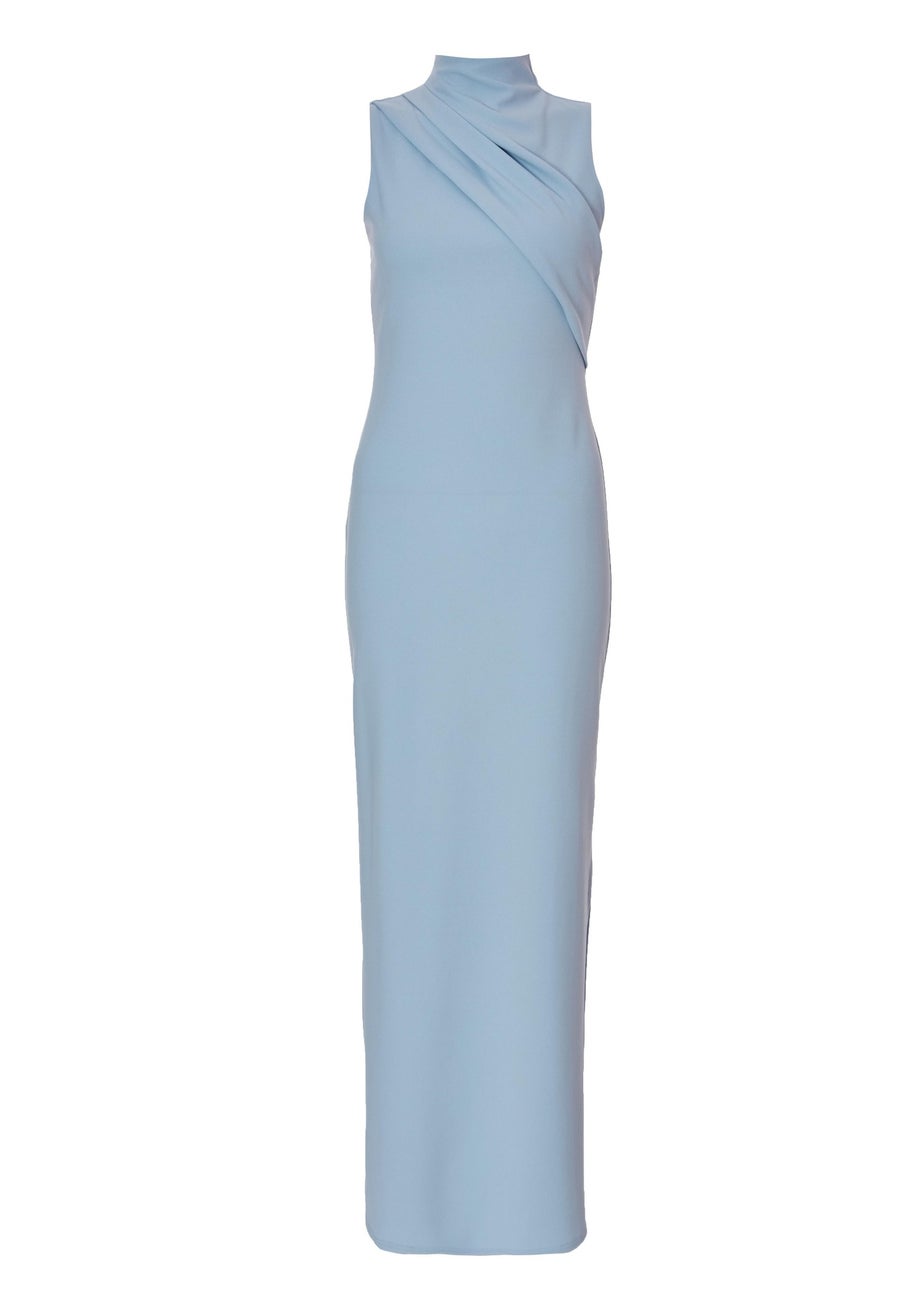 Quiz Blue High Neck Maxi Dress