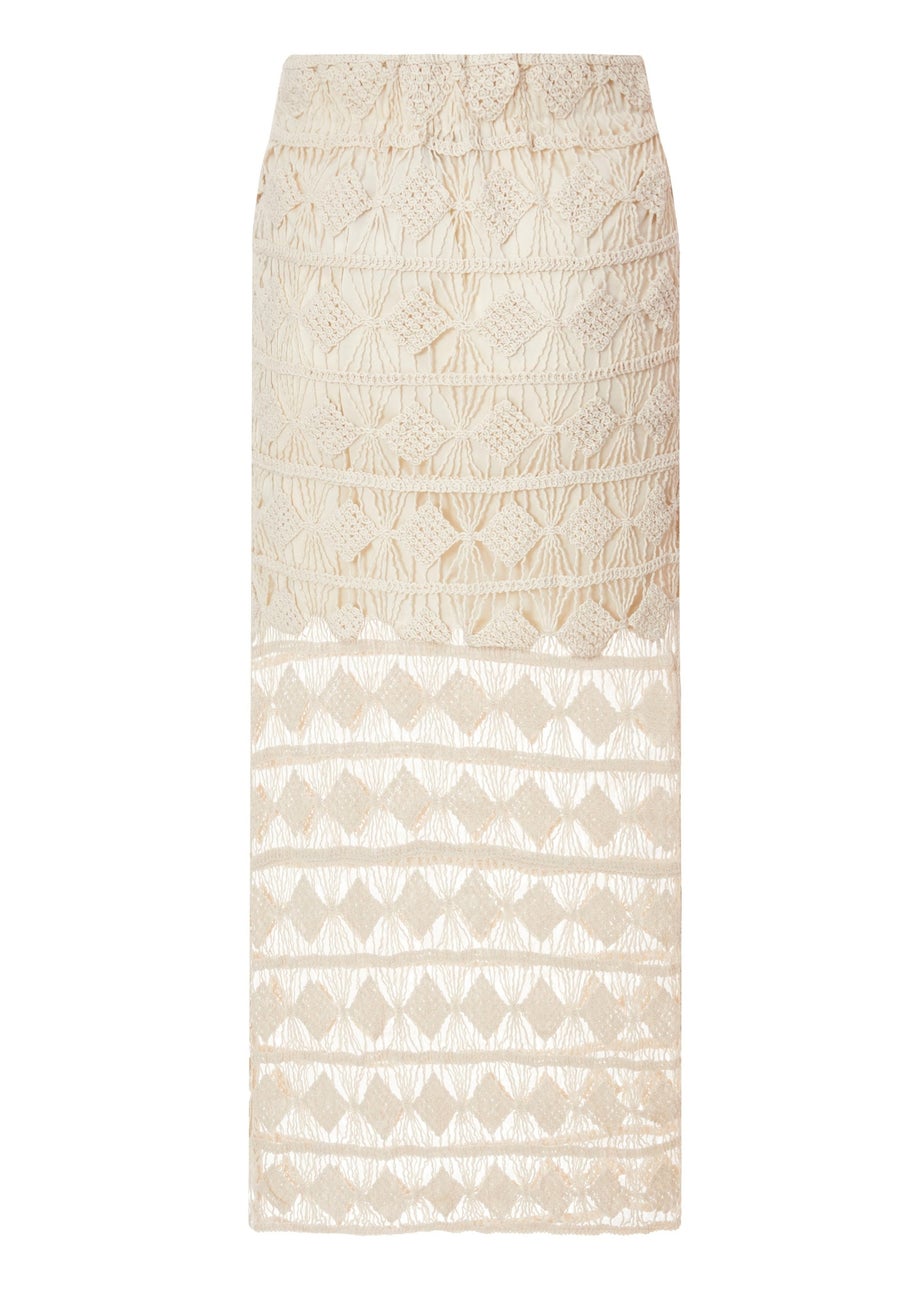 Quiz Stone Crochet Midaxi Skirt