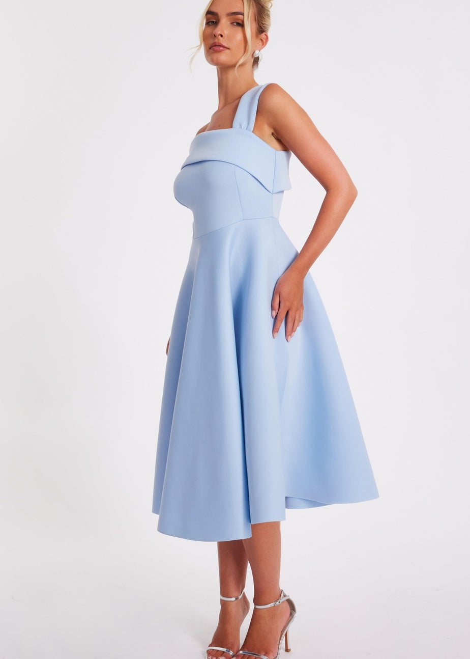 Quiz Blue Asymmetric Midi Dress