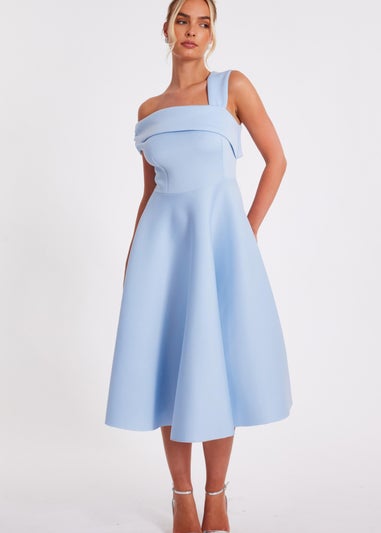 Quiz Blue Asymmetric Midi Dress
