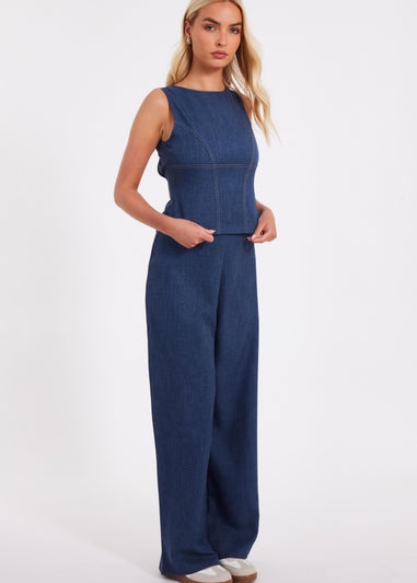 Quiz Blue Tie Back Top