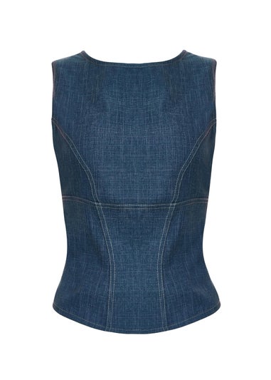 Quiz Blue Tie Back Top
