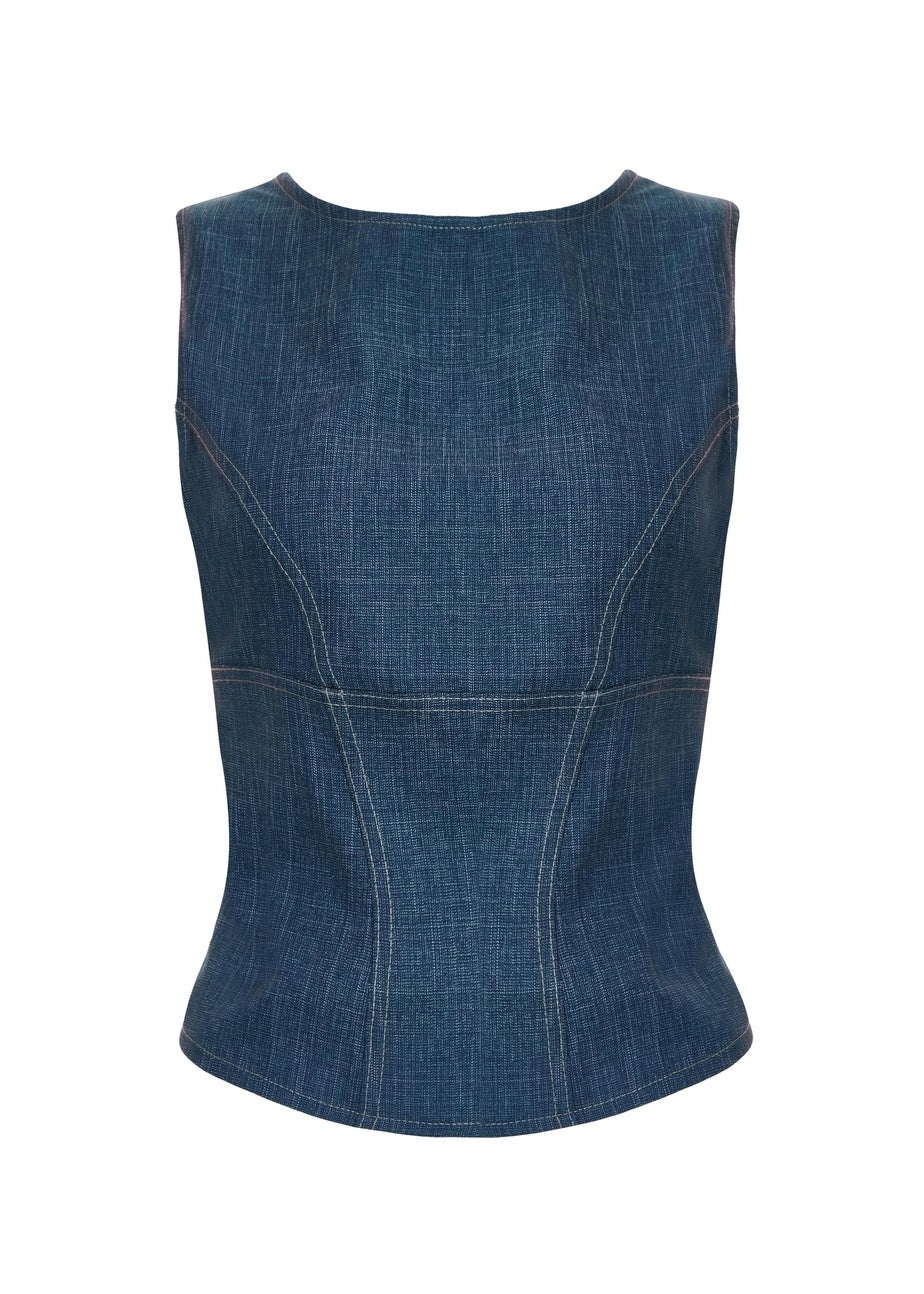 Quiz Blue Tie Back Top