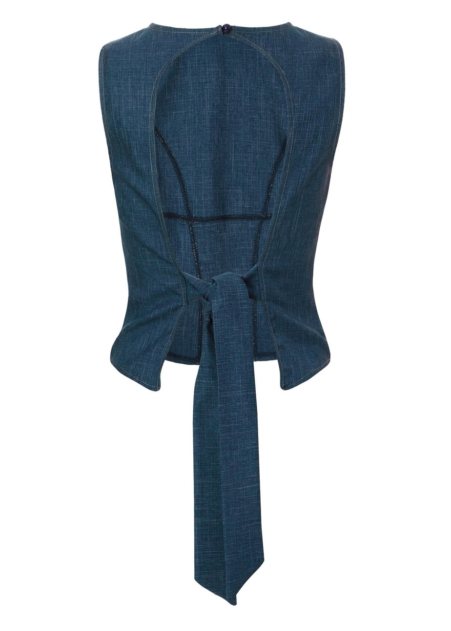 Quiz Blue Tie Back Top