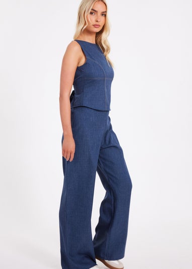 Quiz Blue Wide Leg Trousers