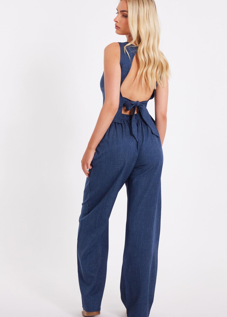 Quiz Blue Wide Leg Trousers