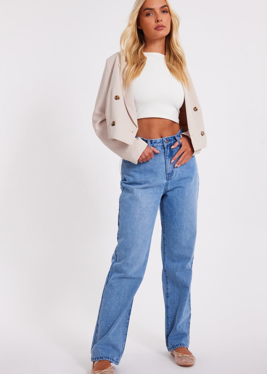 Quiz Blue Denim Ruffle Heart Jeans