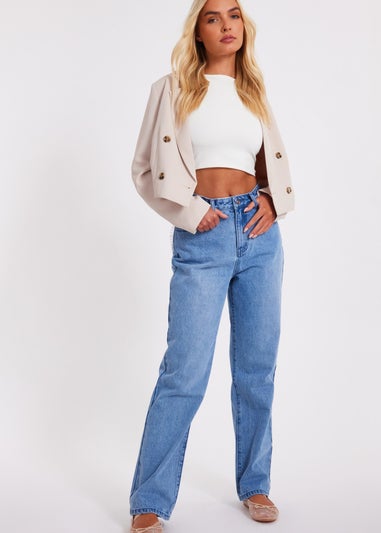 Quiz Blue Denim Ruffle Heart Jeans