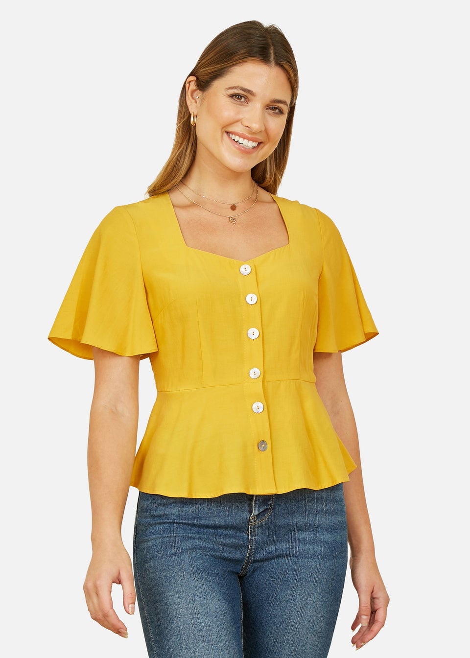 Yumi Yellow Button Up Top