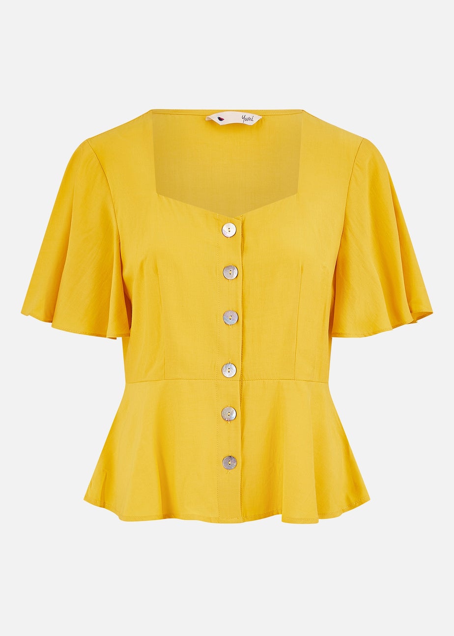 Yumi Yellow Button Up Top