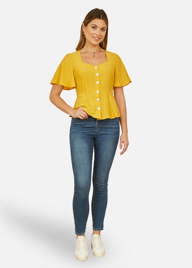 Yumi Yellow Button Up Top