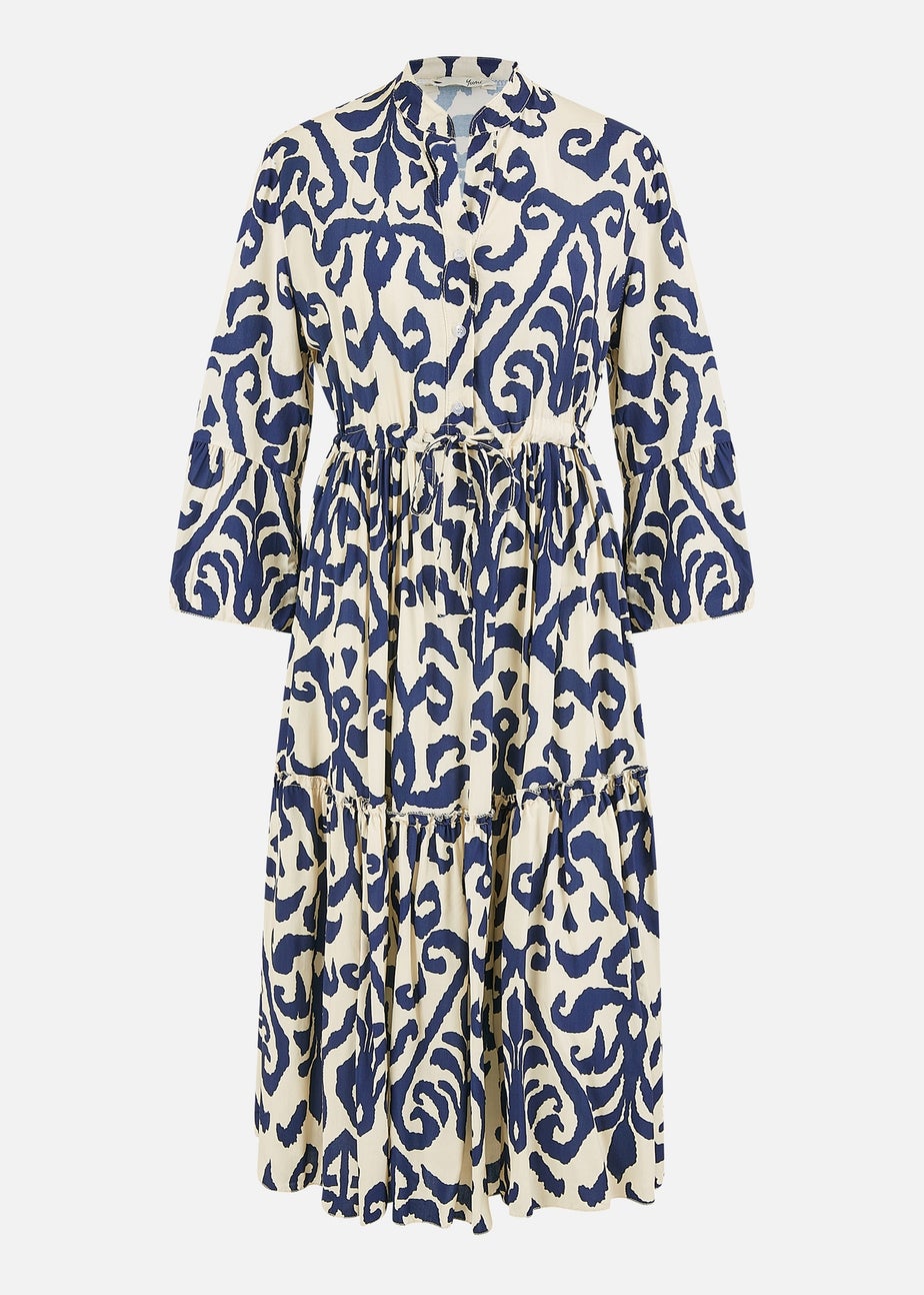 Yumi Navy Block Print Kaftan