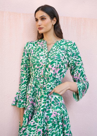 Yumi Green Leopard Print Tunic