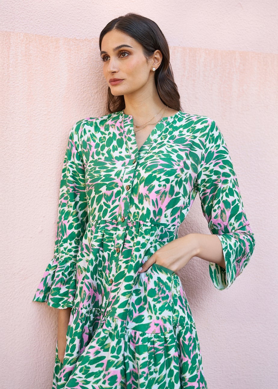 Yumi Green Leopard Print Tunic