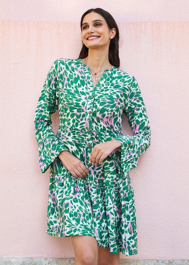 Yumi Green Leopard Print Tunic