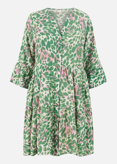 Yumi Green Leopard Print Tunic