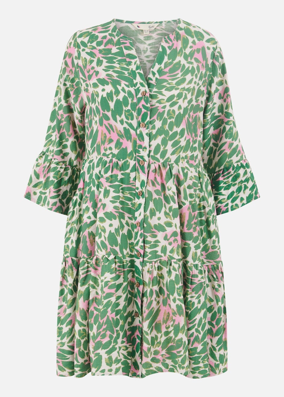 Yumi Green Leopard Print Tunic