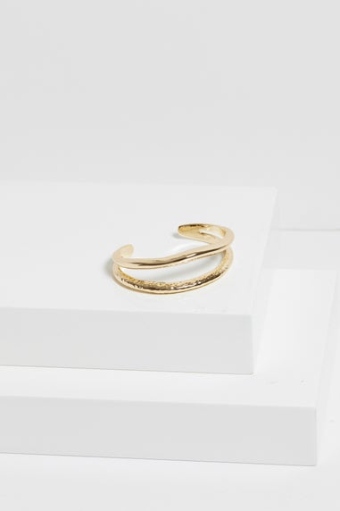 Jon Richard Silver Plated Hammered & Polished Cuff