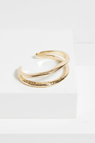 Jon Richard Silver Plated Hammered & Polished Cuff