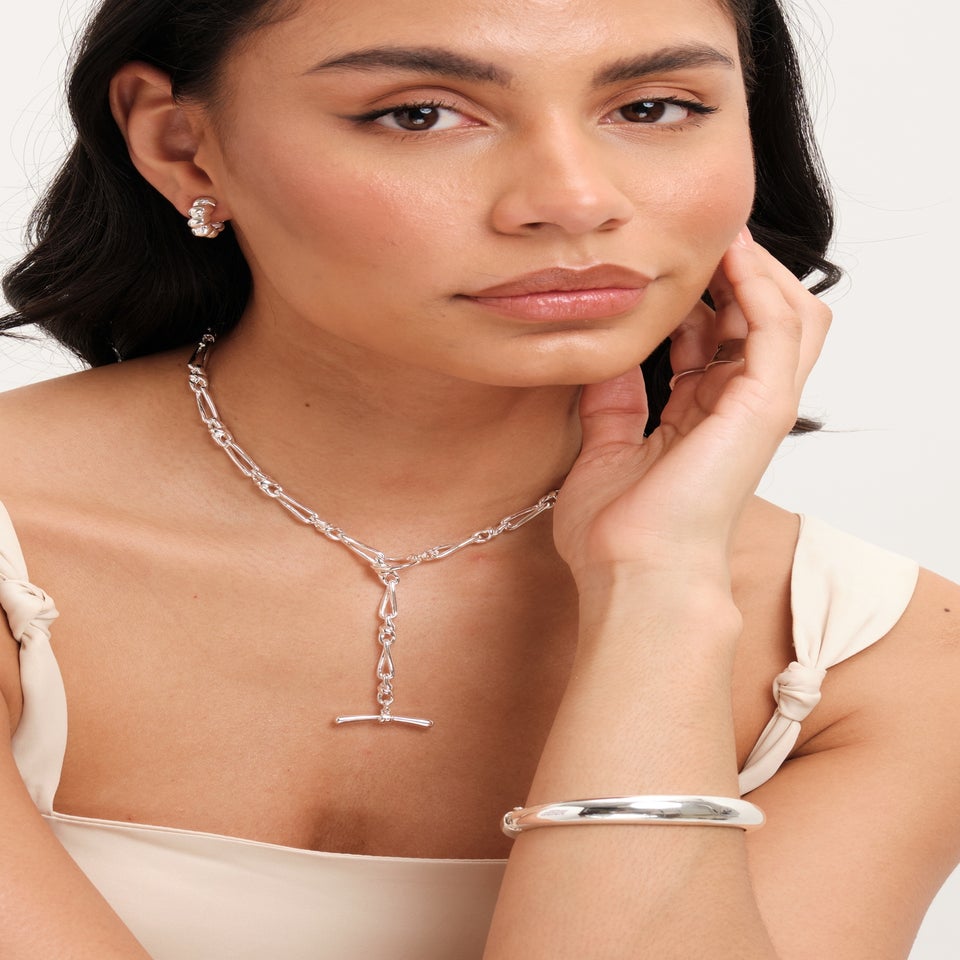 Jon Richard Silver Plated T Bar Necklace