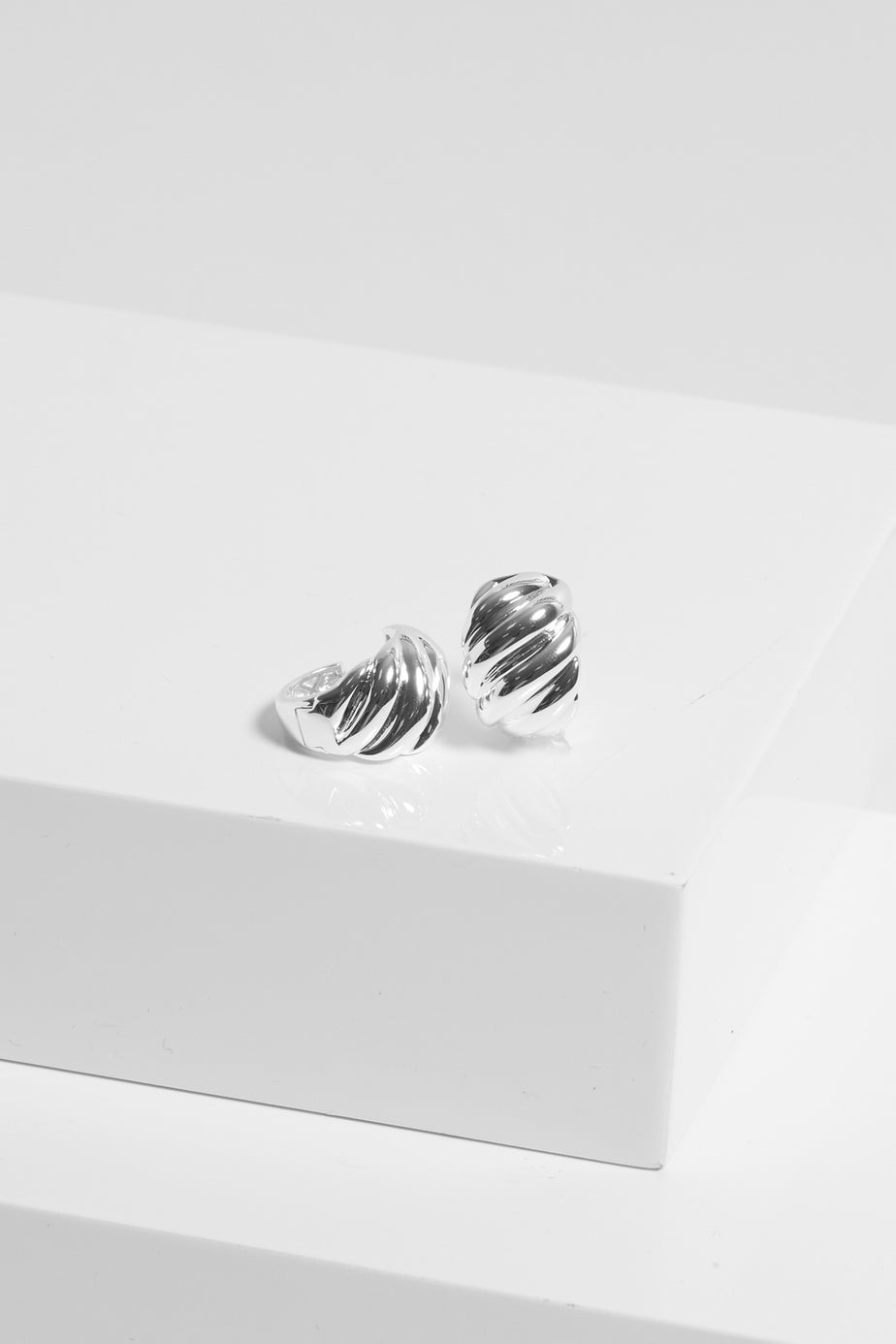 Jon Richard Silver Plated Large Ridge Hoop Earrings