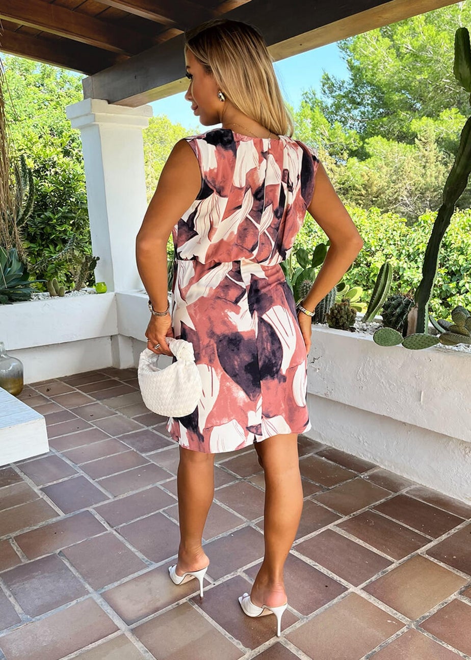 AX Paris Multi Floral Print Round Neck Mini Dress