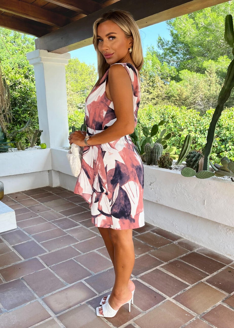 AX Paris Multi Floral Print Round Neck Mini Dress