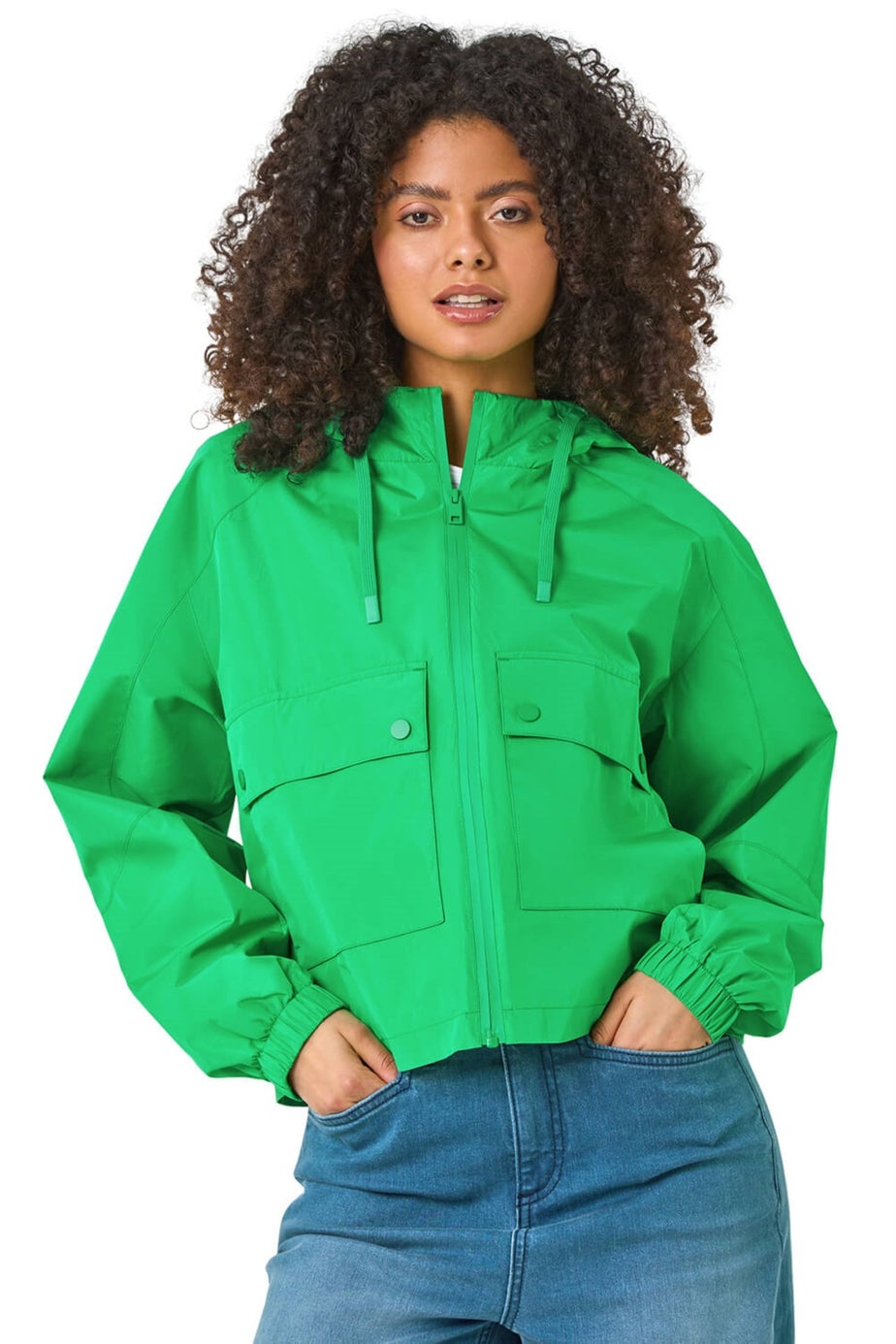 Dusk Green Hooded Raincoat