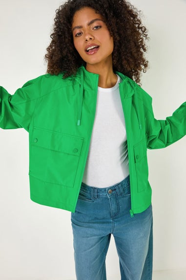 Dusk Green Hooded Raincoat