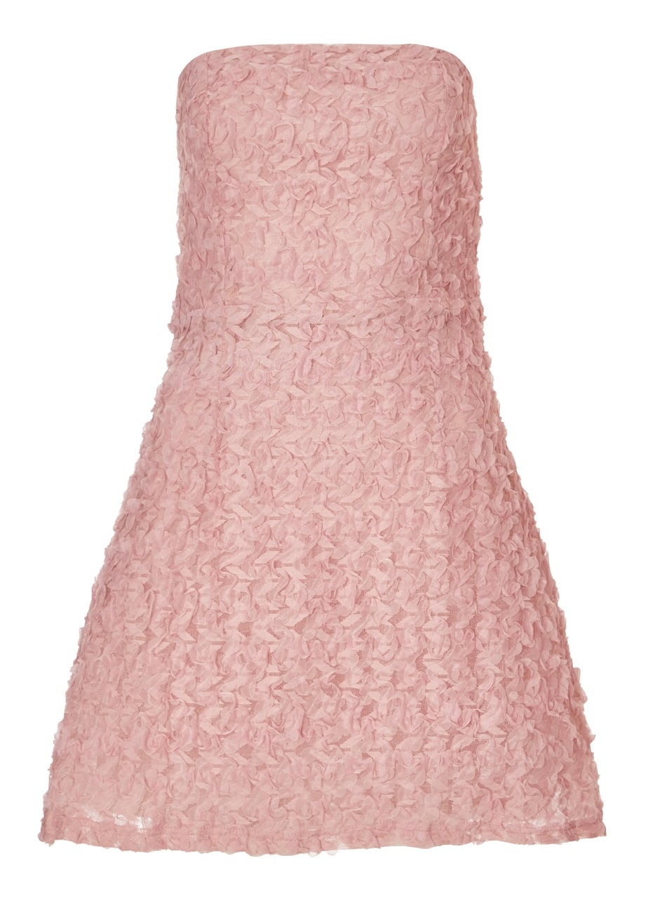 Quiz Pink Floral Bandeau Mini Dress