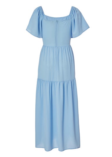 Quiz Blue Tiered Midaxi Dress