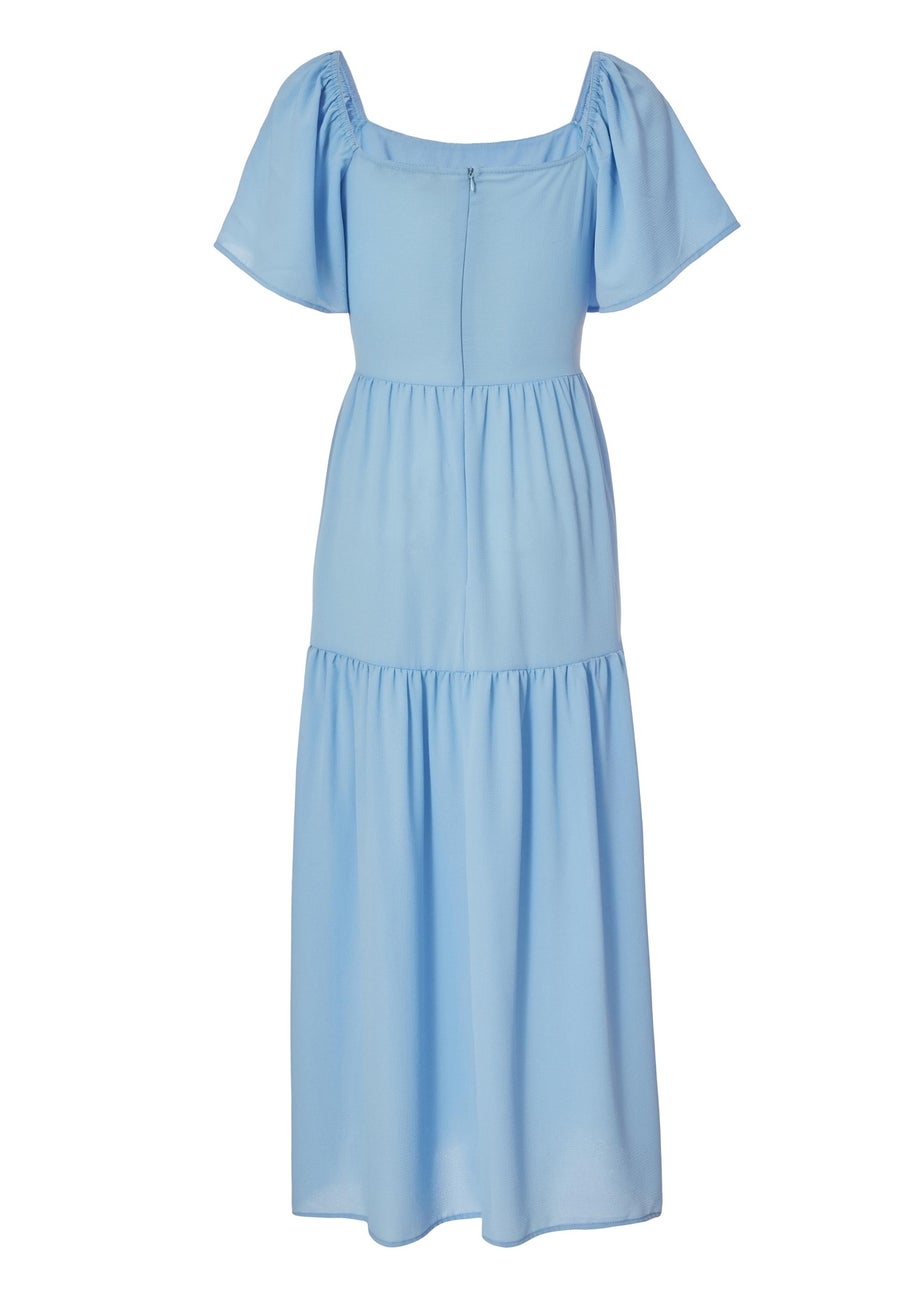 Quiz Blue Tiered Midaxi Dress
