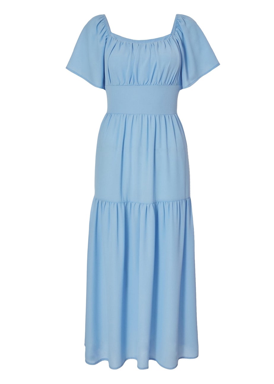 Quiz Blue Tiered Midaxi Dress