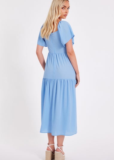 Quiz Blue Tiered Midaxi Dress