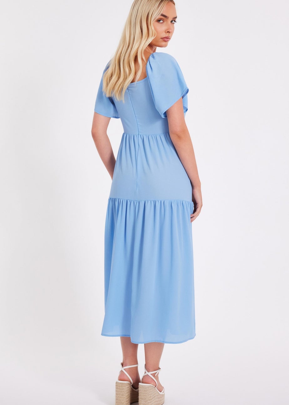 Quiz Blue Tiered Midaxi Dress