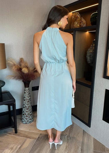 AX Paris Duck Egg Halter Neck Dipped Hem Midi Dress