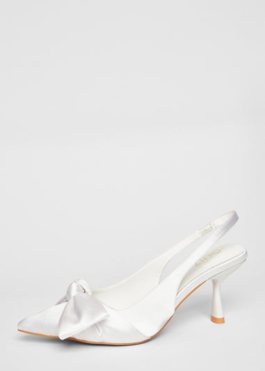 Quiz White Slingback Court Heels