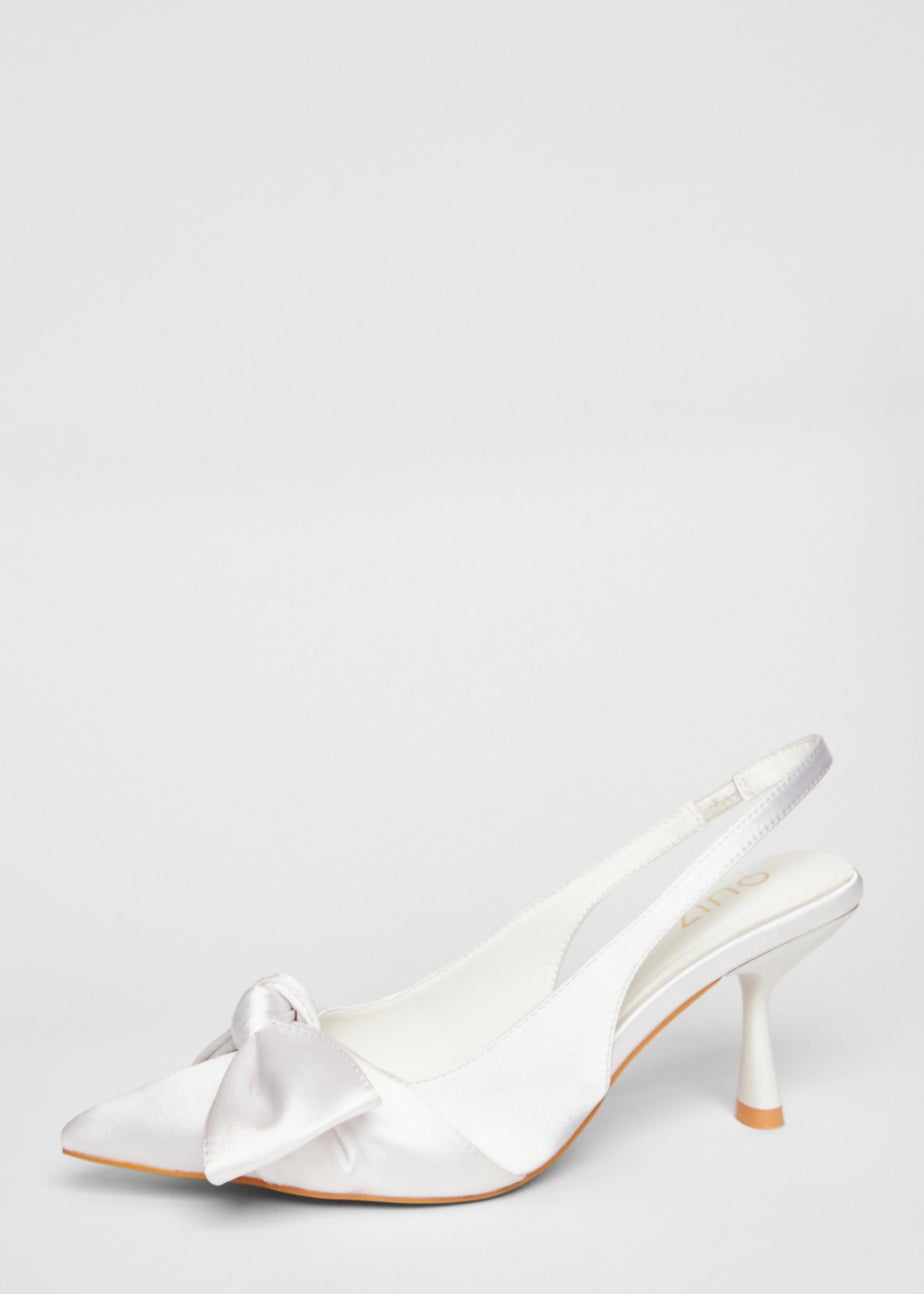 Quiz White Slingback Court Heels