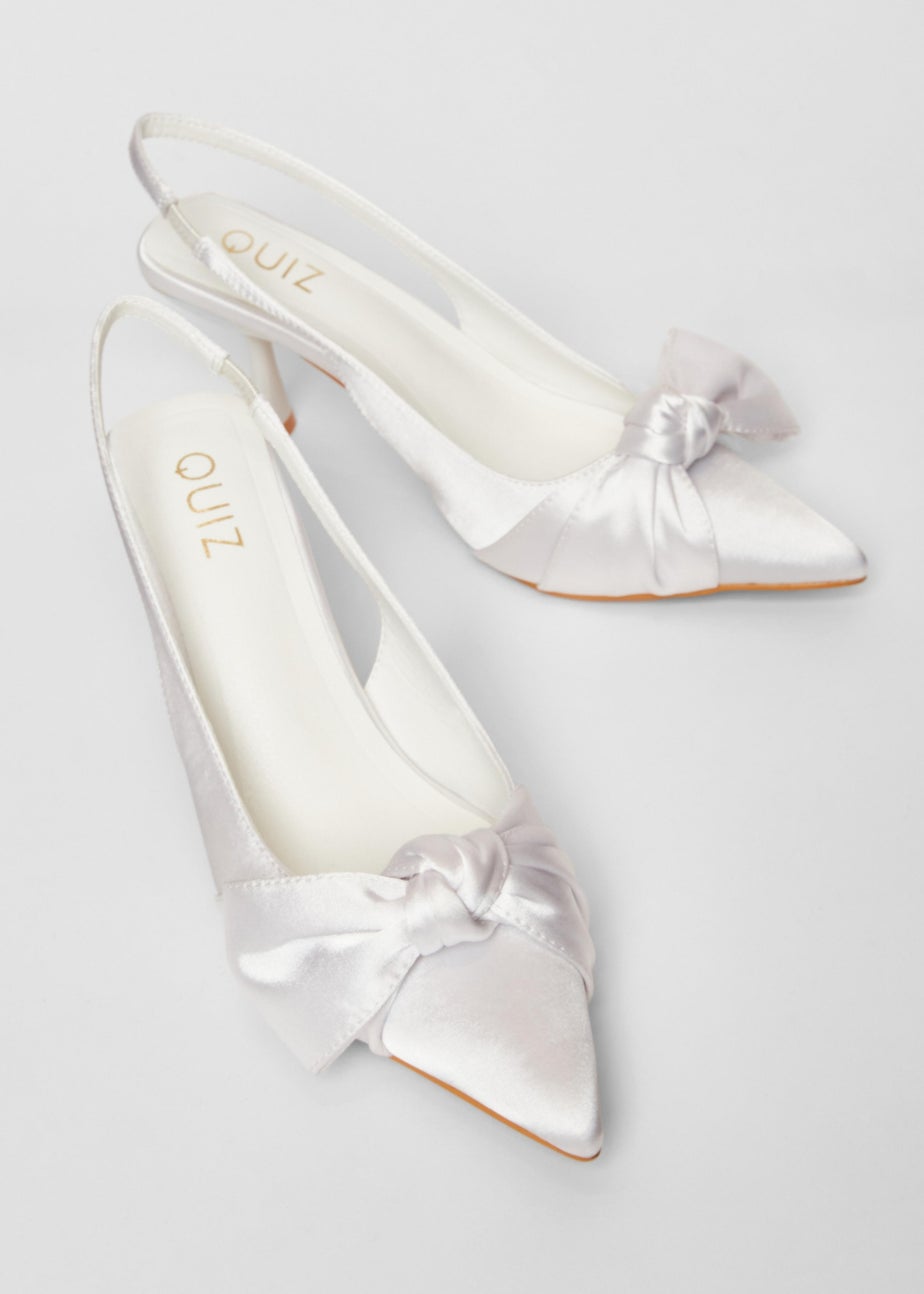 Quiz White Slingback Court Heels