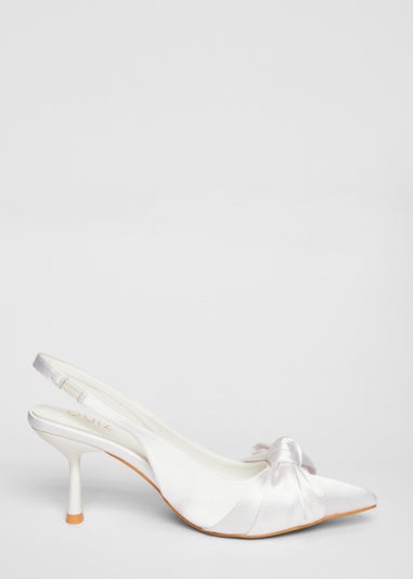 Quiz White Slingback Court Heels