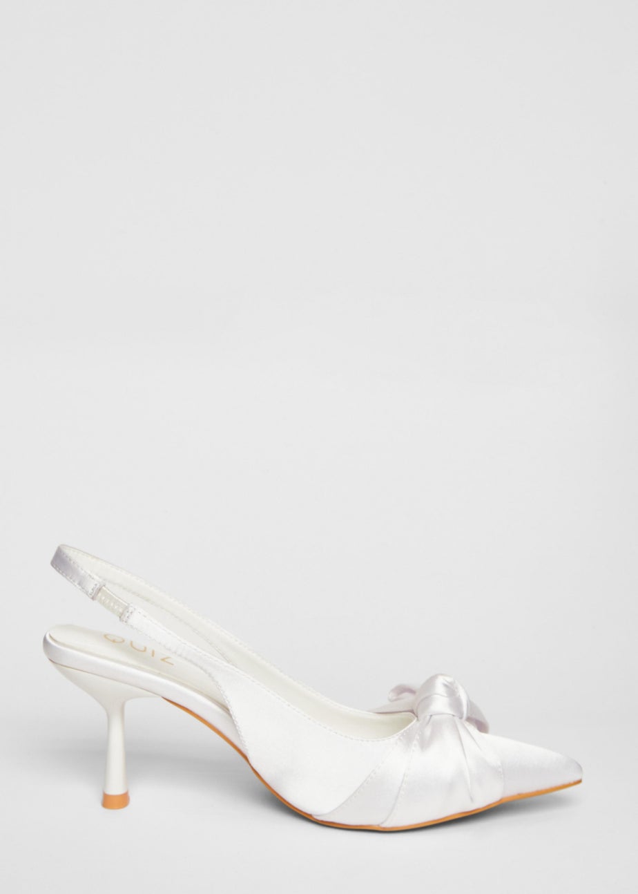 Quiz White Slingback Court Heels