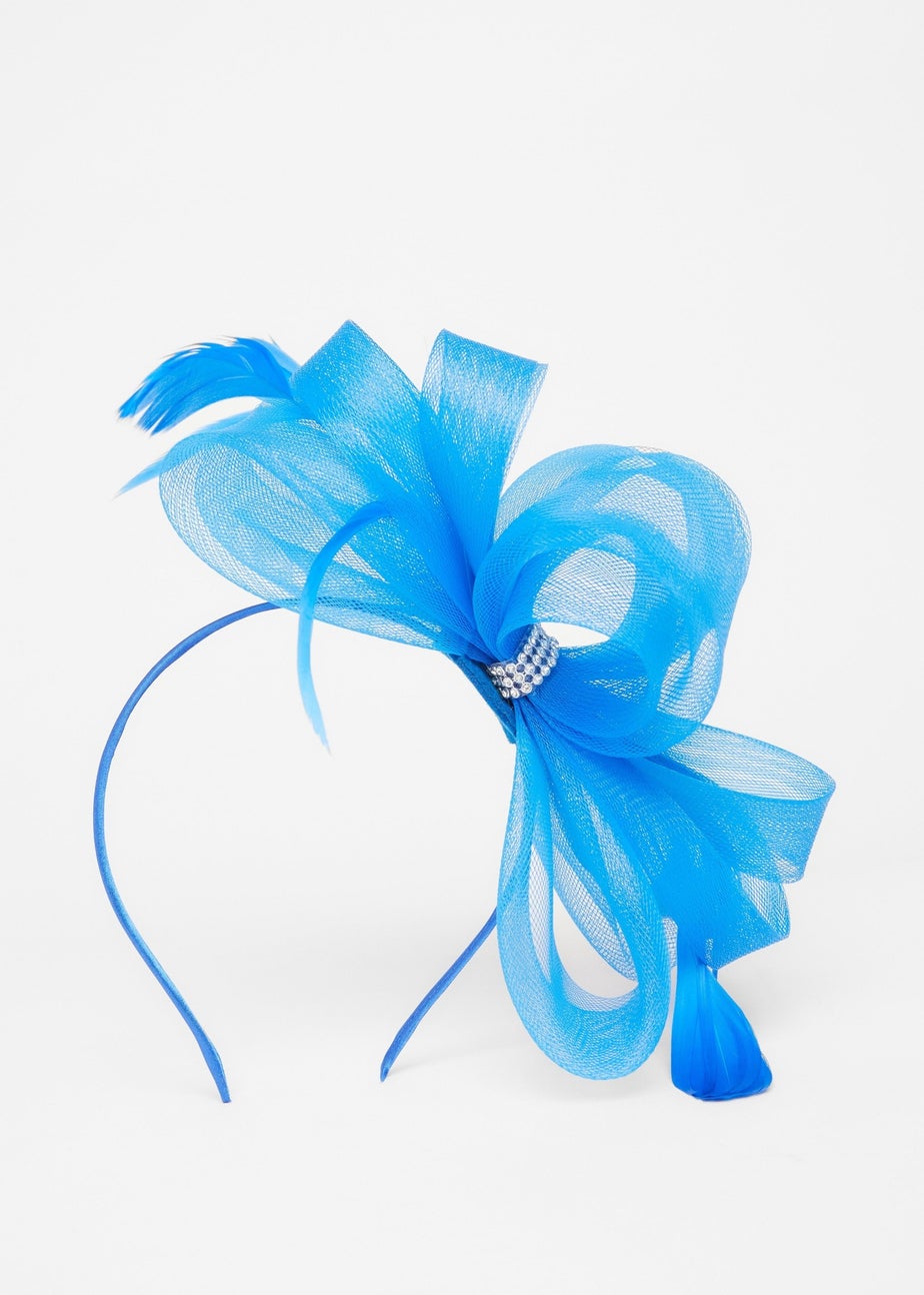 Quiz Blue Bow Diamante Headband Fascinator