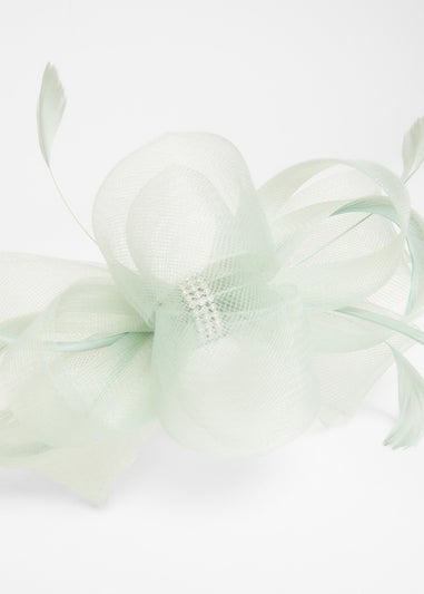 Quiz Green Diamante Bow Headband Fascinator