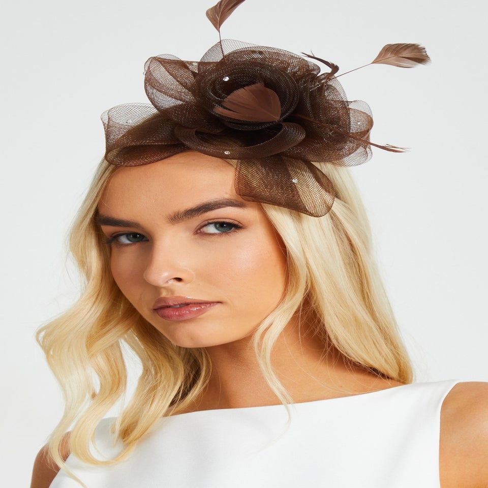 Quiz Brown Flower Headband Fascinator