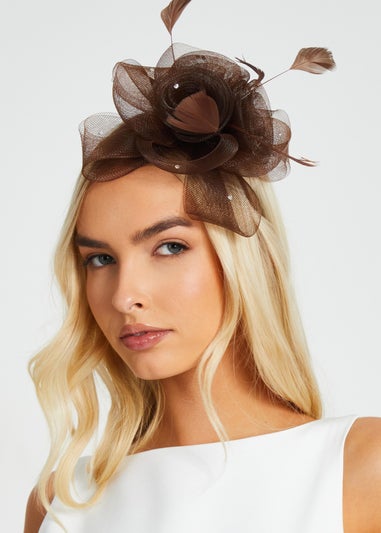 Quiz Brown Flower Headband Fascinator