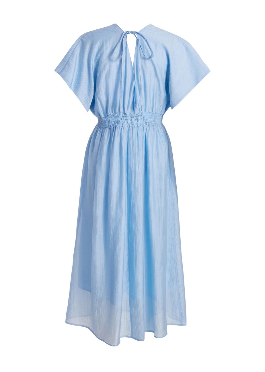 Quiz Blue V Neck Midi Dress