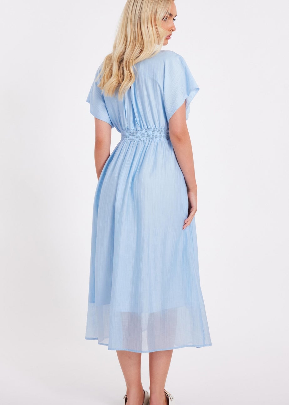 Quiz Blue V Neck Midi Dress